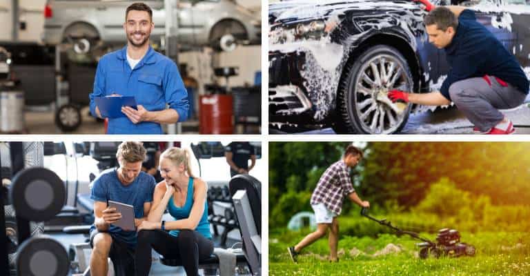 Auto Mechanic, Mobile Car Wash, Personal Trainer, Landscaper